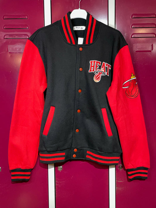 MIAMI HEAT SWEAT BUTTON-UP BASEBALL JACKET SWEAT  SZ: M