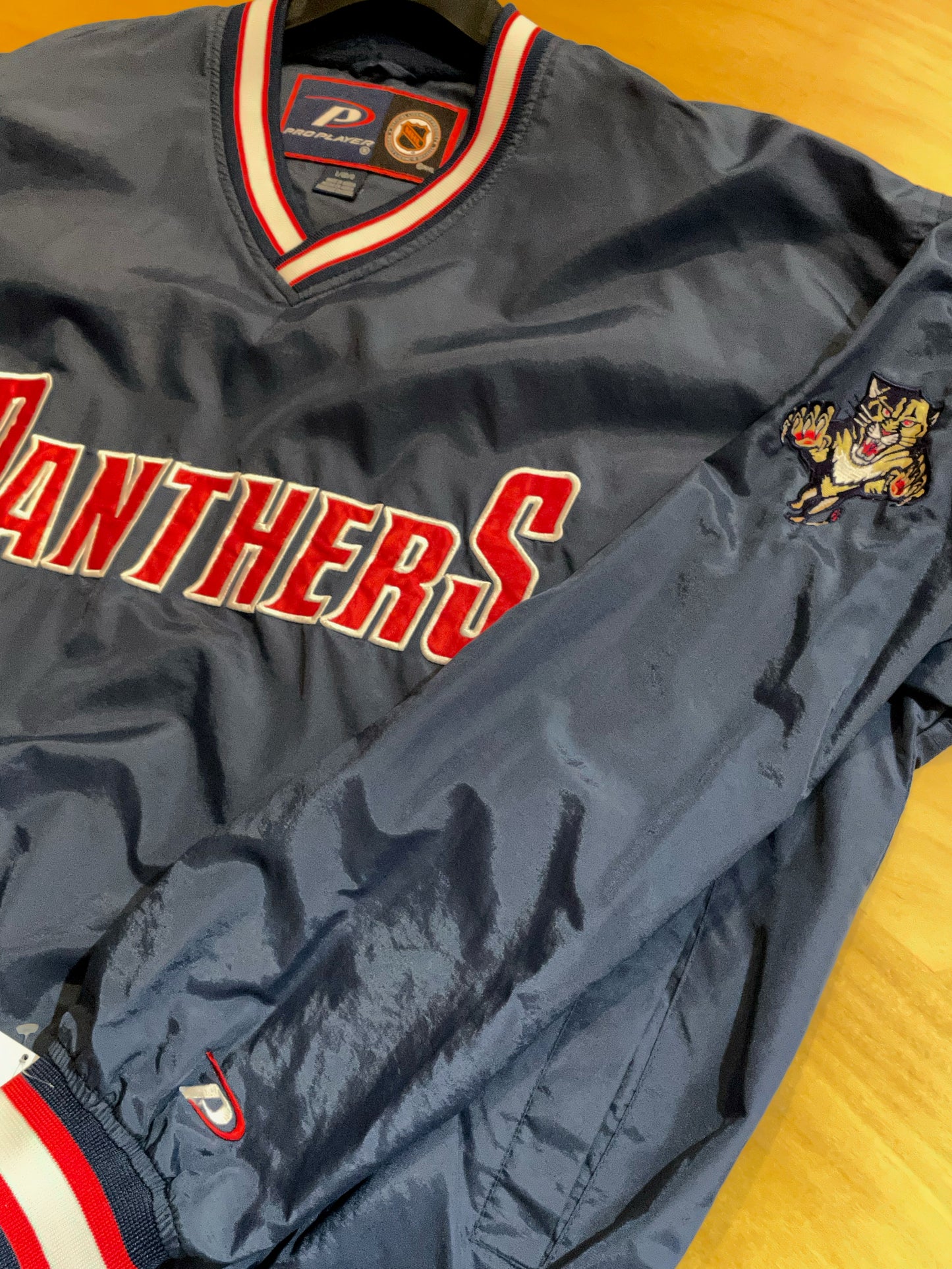 VINTAGE PRO PLAYER FLORIDA PANTHERS NHL PULLOVER WINDBREAKER JACKET  SZ: L