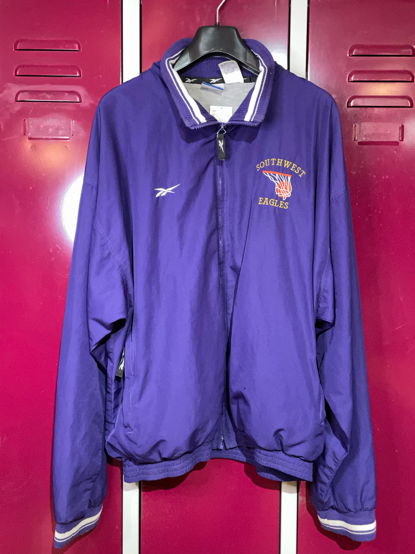 VINTAGE REEBOK SOUTHWEST EAGLES BASKETBALL TRACK SUIT TOP  Sz: XL