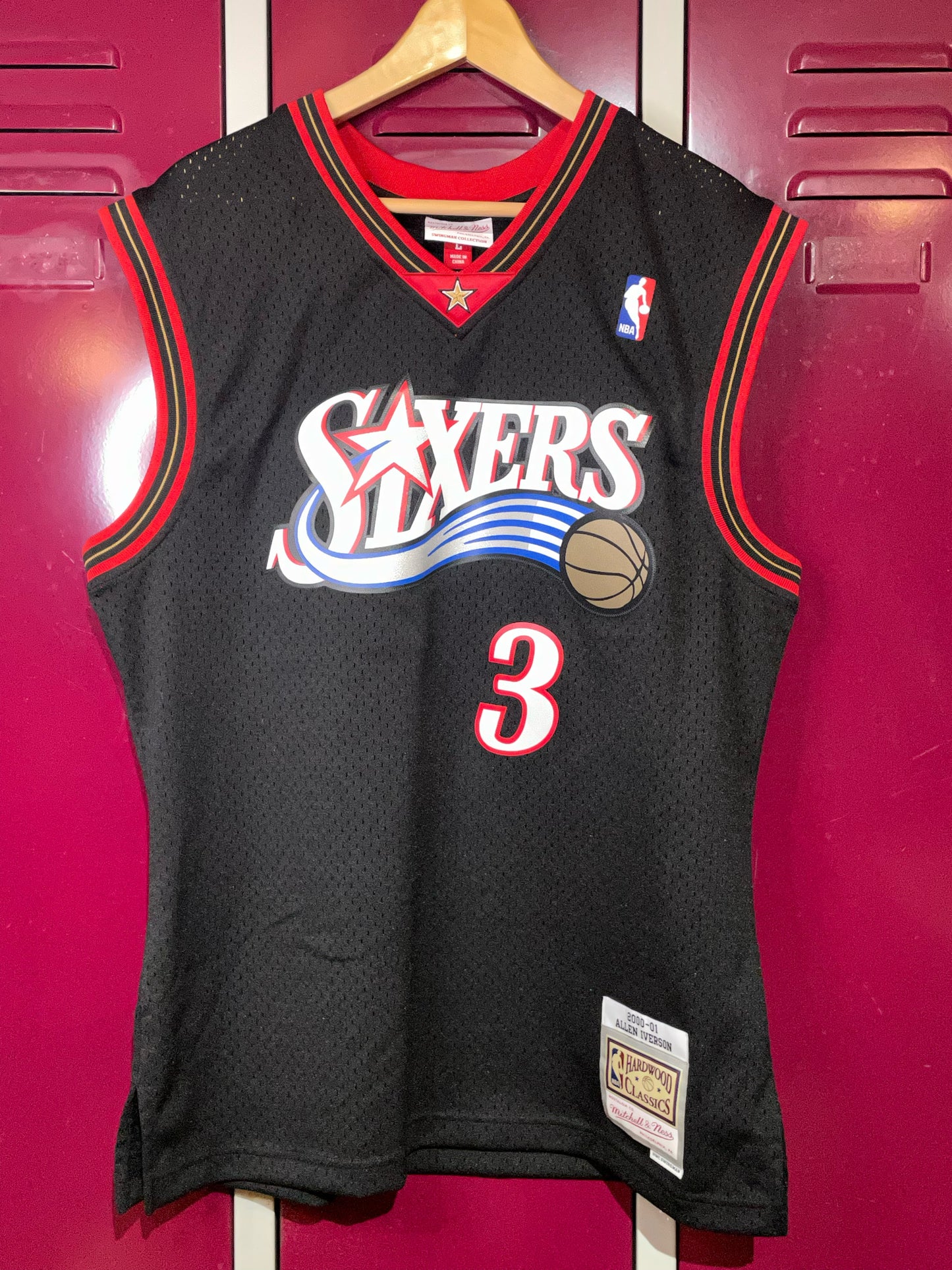 MITCHELL & NESS 76ERS PHILADELPHIA SIXERS "ALLEN IVERSON" NBA JERSEY  SZ: L