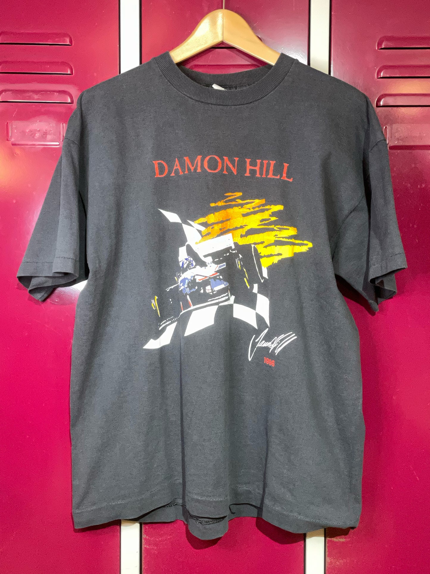 VINTAGE 1996 DAMON HILL WORLD TOUR FORMULA ONE T-SHIRT  SZ: XL