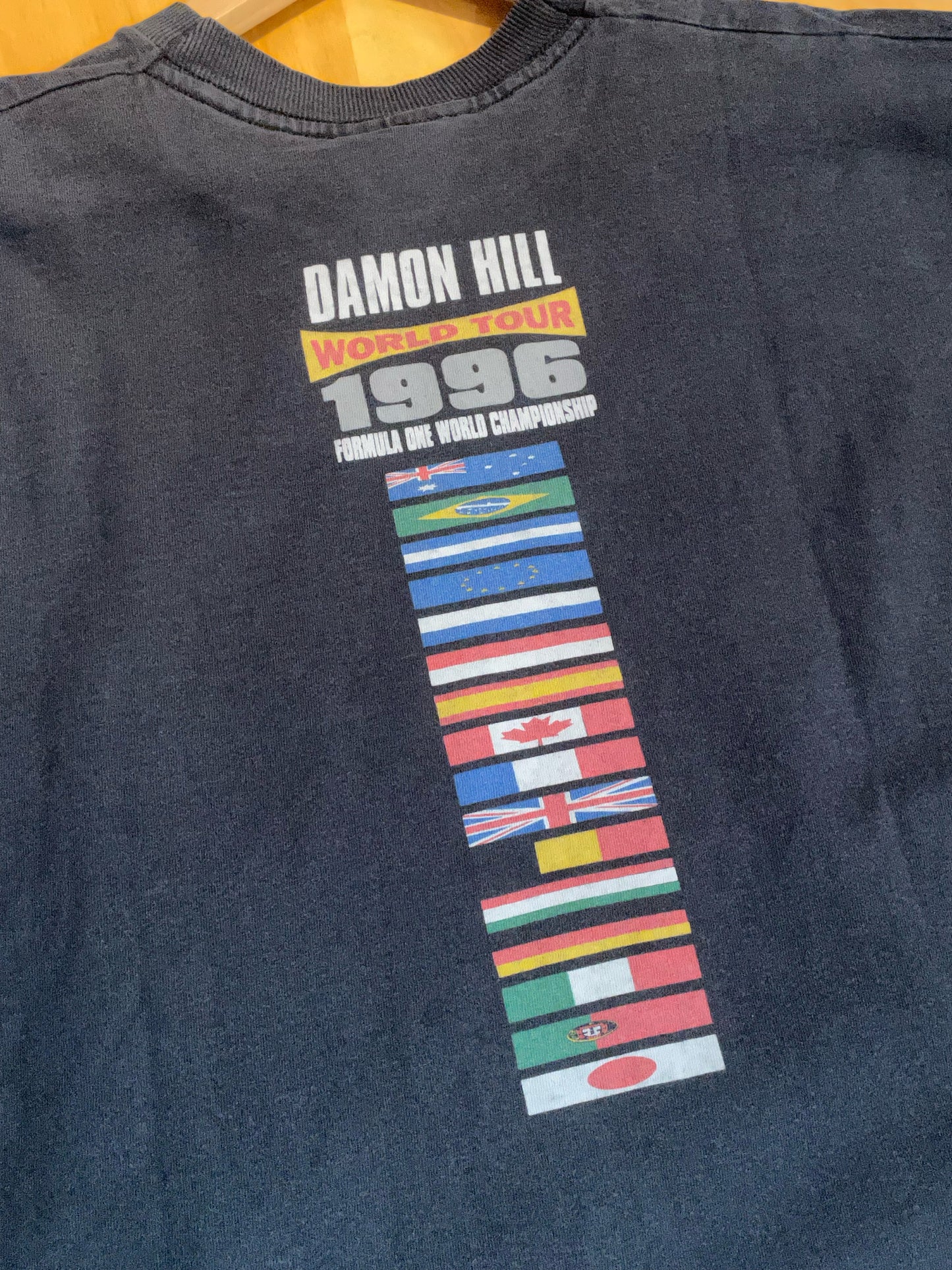 VINTAGE 1996 DAMON HILL WORLD TOUR FORMULA ONE T-SHIRT  SZ: XL