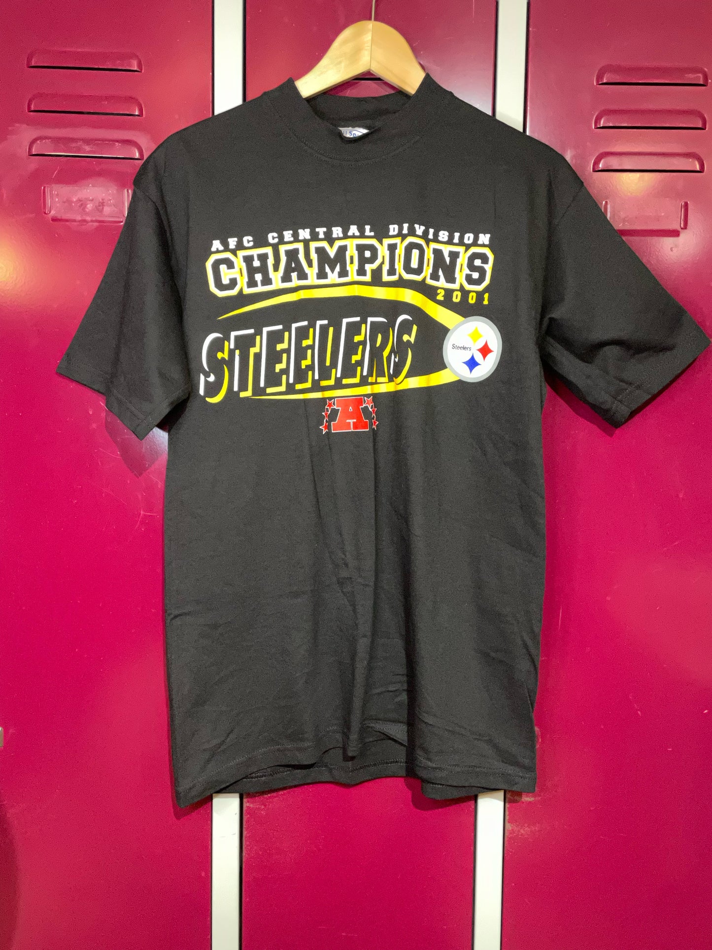 VINTAGE 2001 PITTSBURGH STEELERS CHAMPION NHL T-SHIRT  SZ: M