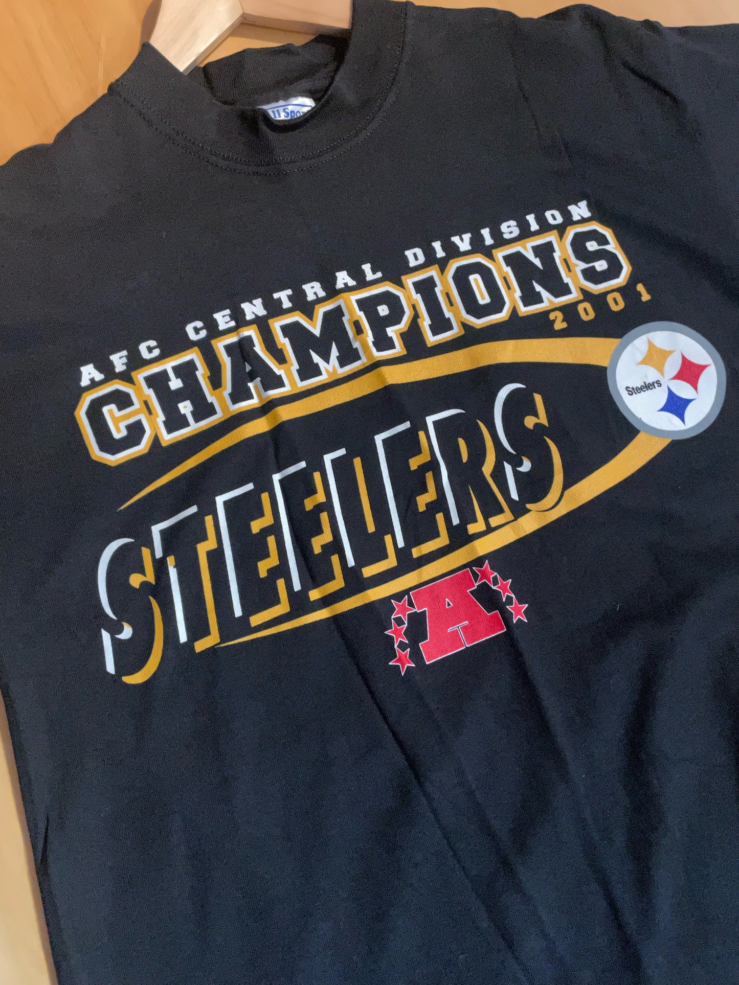 VINTAGE 2001 PITTSBURGH STEELERS CHAMPION NHL T-SHIRT  SZ: M