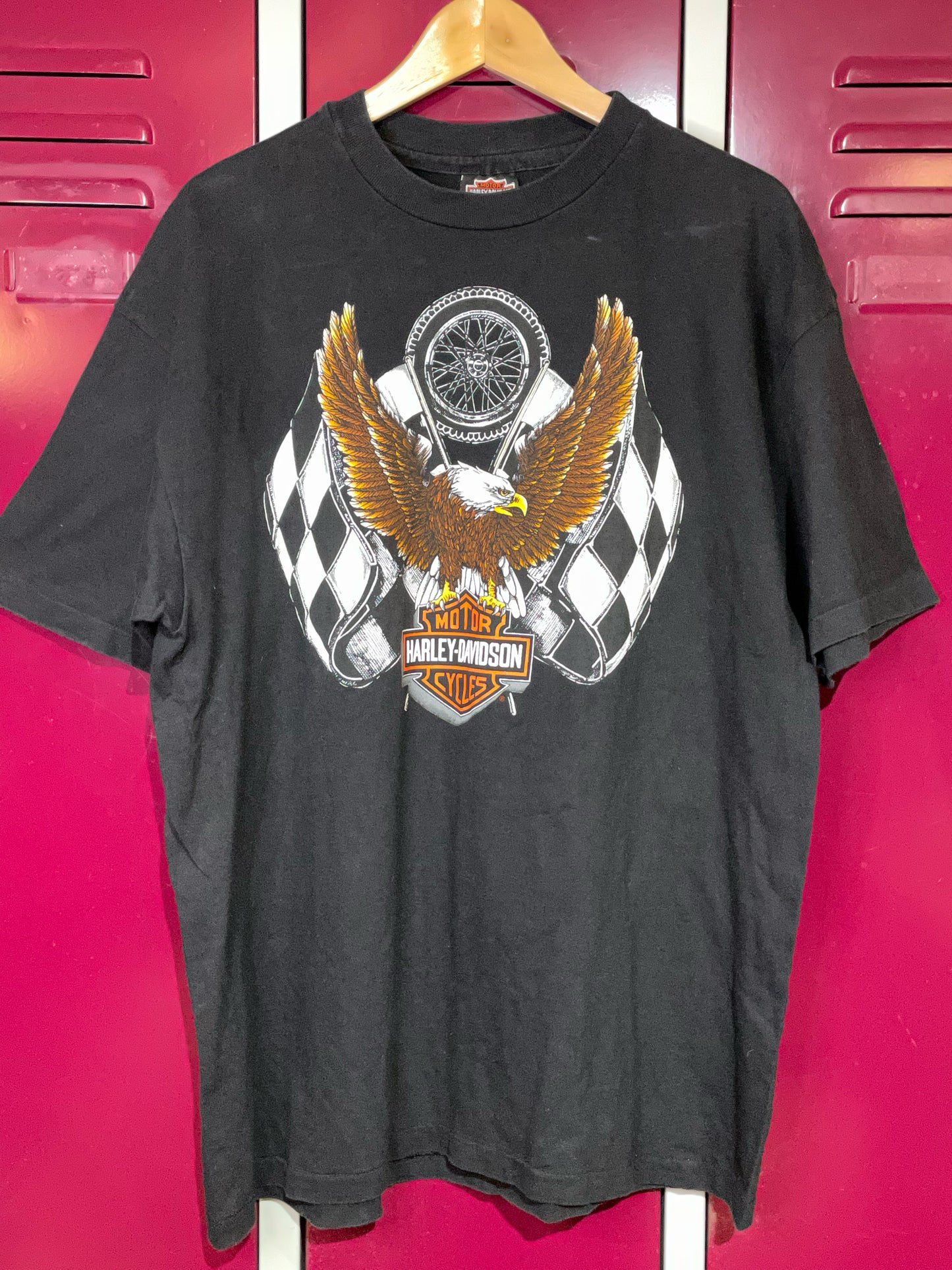 VINTAGE 90S EAGLE HARLEY DAVIDSON MOTOR CYCLES T-SHIRT  SZ: XL