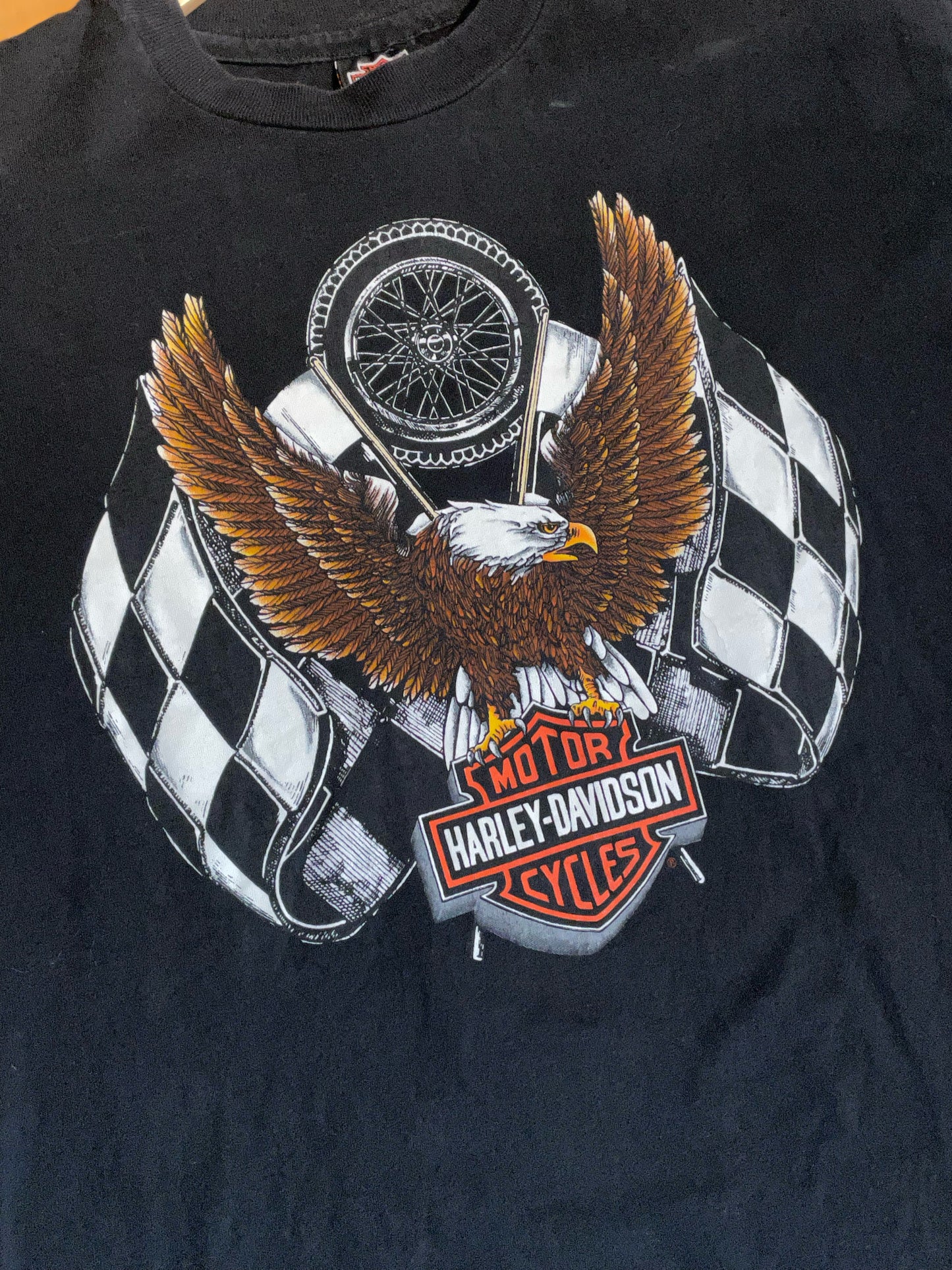 VINTAGE 90S EAGLE HARLEY DAVIDSON MOTOR CYCLES T-SHIRT  SZ: XL