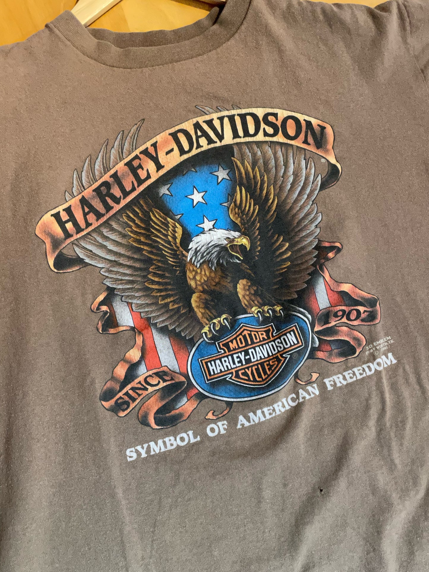 VINTAGE 1991 3D EMBLEM HARLEY DAVIDSON MOTOR CYCLES T-SHIRT  SZ: XL