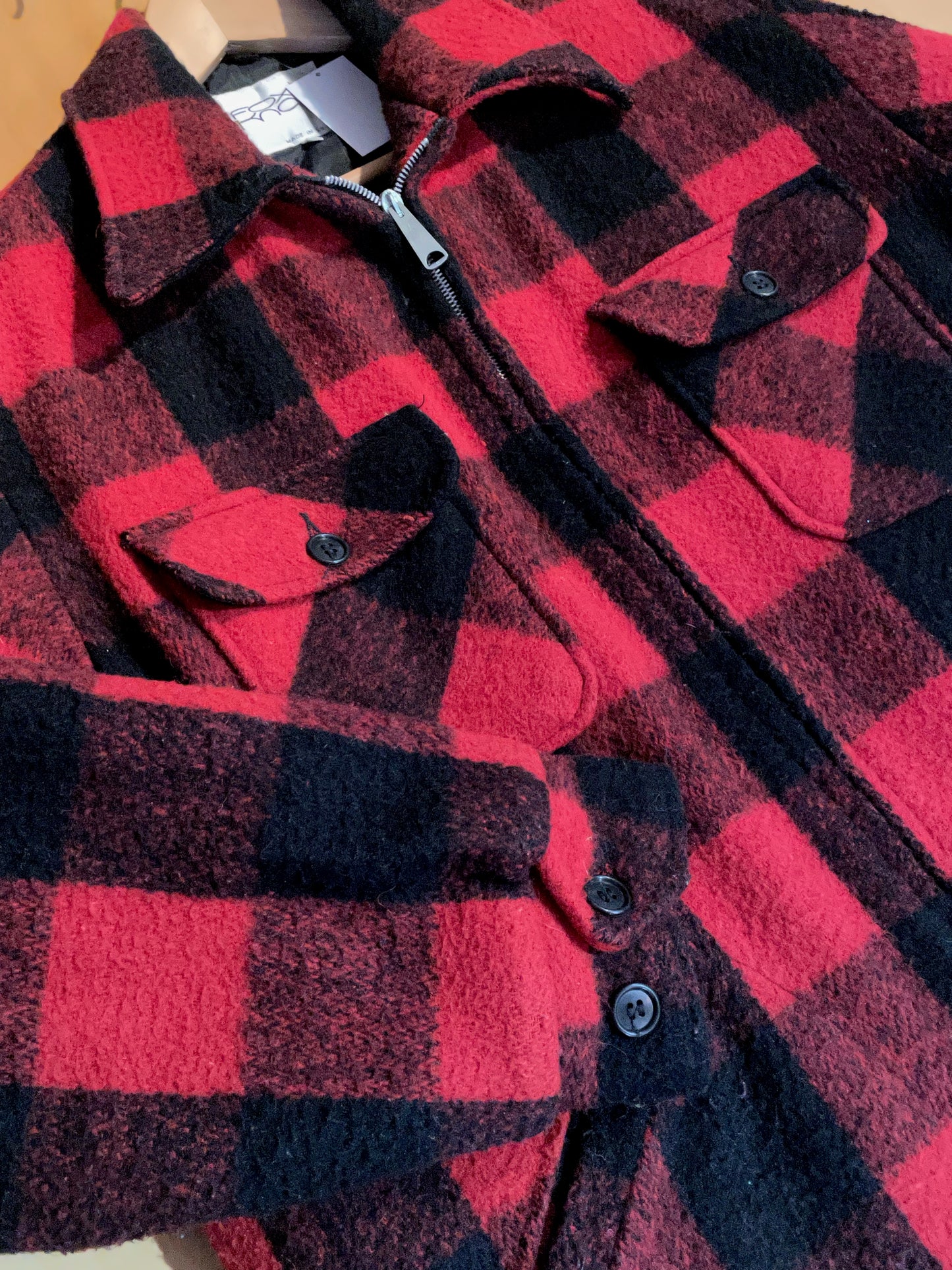 VINTAGE FOX KNAPP FLANNEL JACKET SZ: L