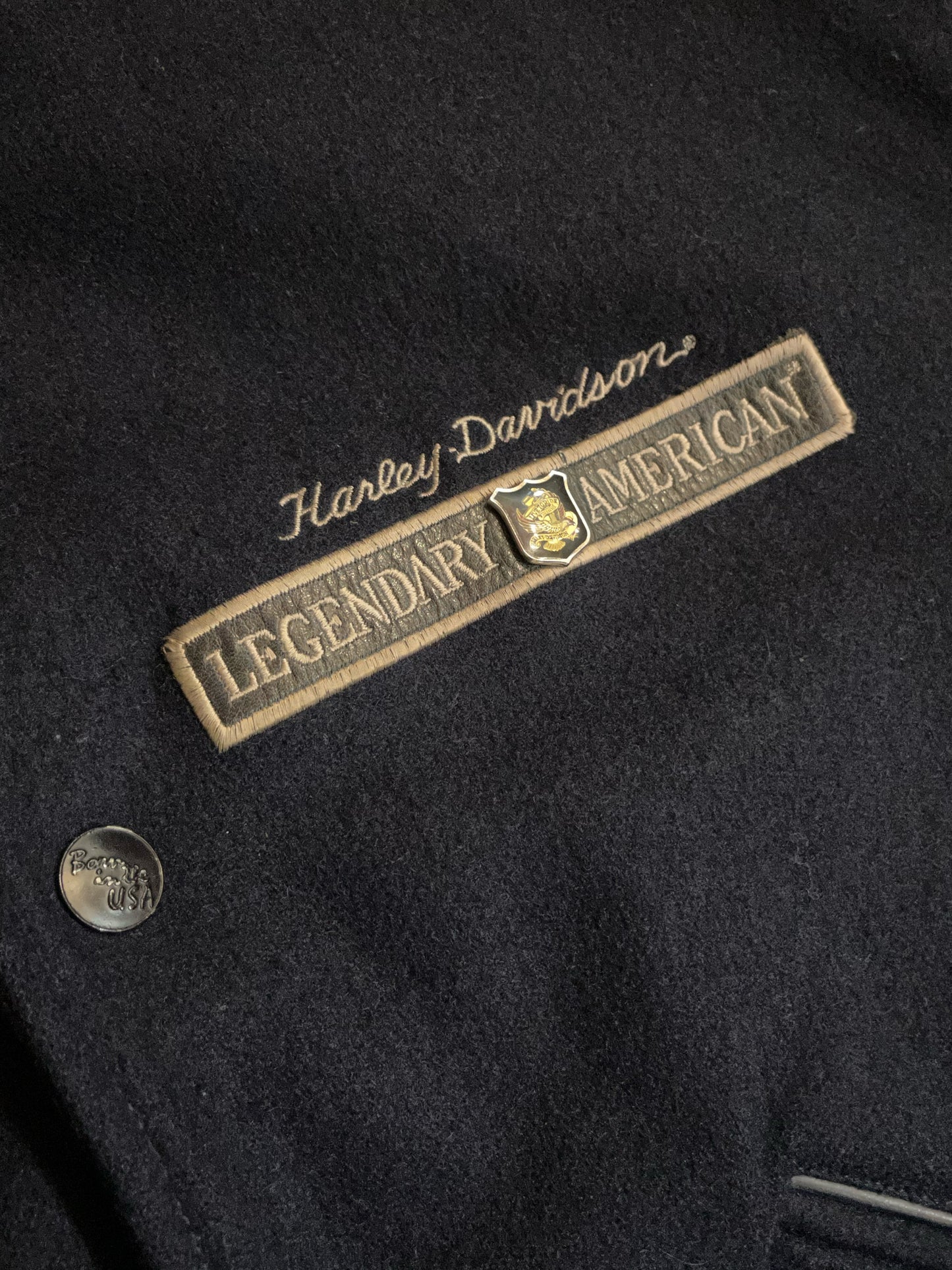 HARLEY DAVIDSON WOOL VARSITY BOMBER JACKET SZ: L