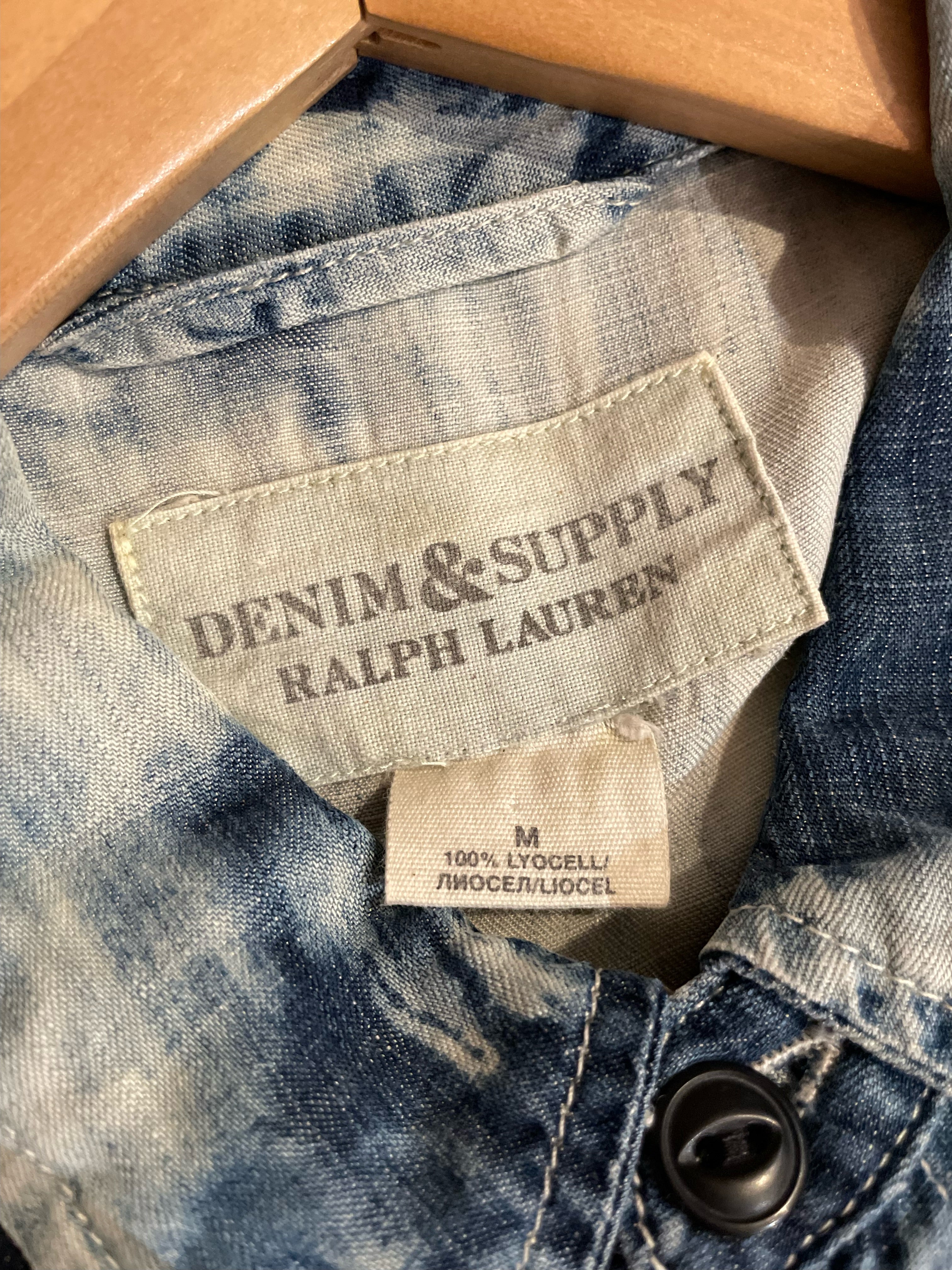Ralph Lauren Denim & Supply Shirt Patchwork Print Indigo Western Jeans RARE  S | eBay