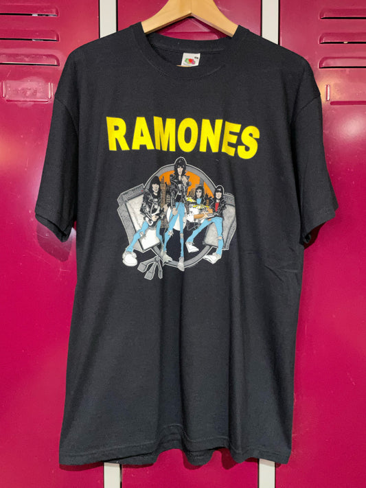 RAMONES "CARTOON" MUSIC BAND T-SHIRT  SZ: L