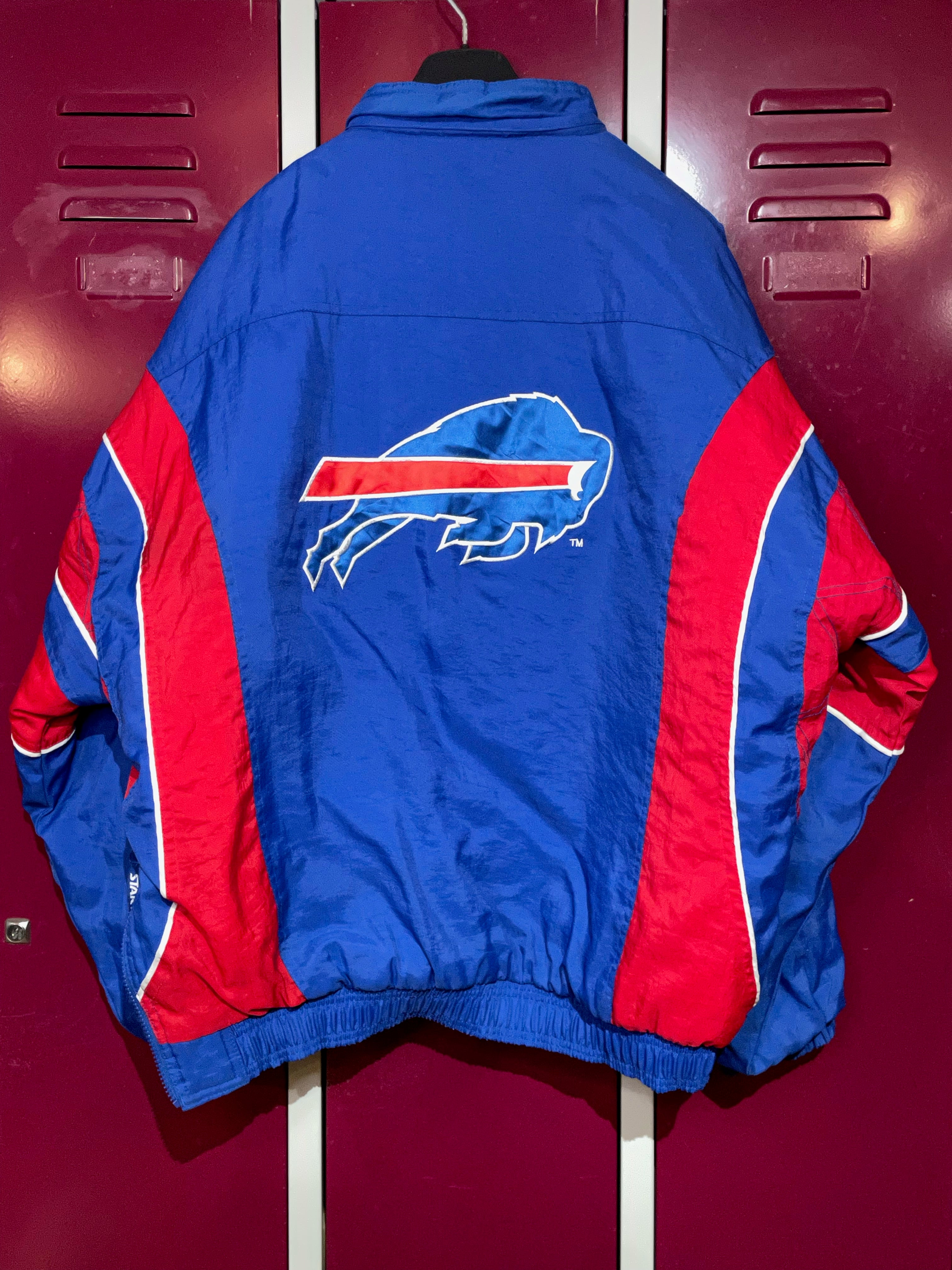 VINTAGE 90s STARTER BUFFALO BILLS NFL HALF ZIP JACKET SZ: XL