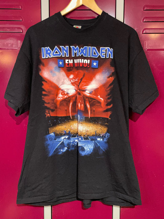 IRON MAIDEN "EN VIVO" 2012 MUSIC BAND T-SHIRT  SZ: XXL