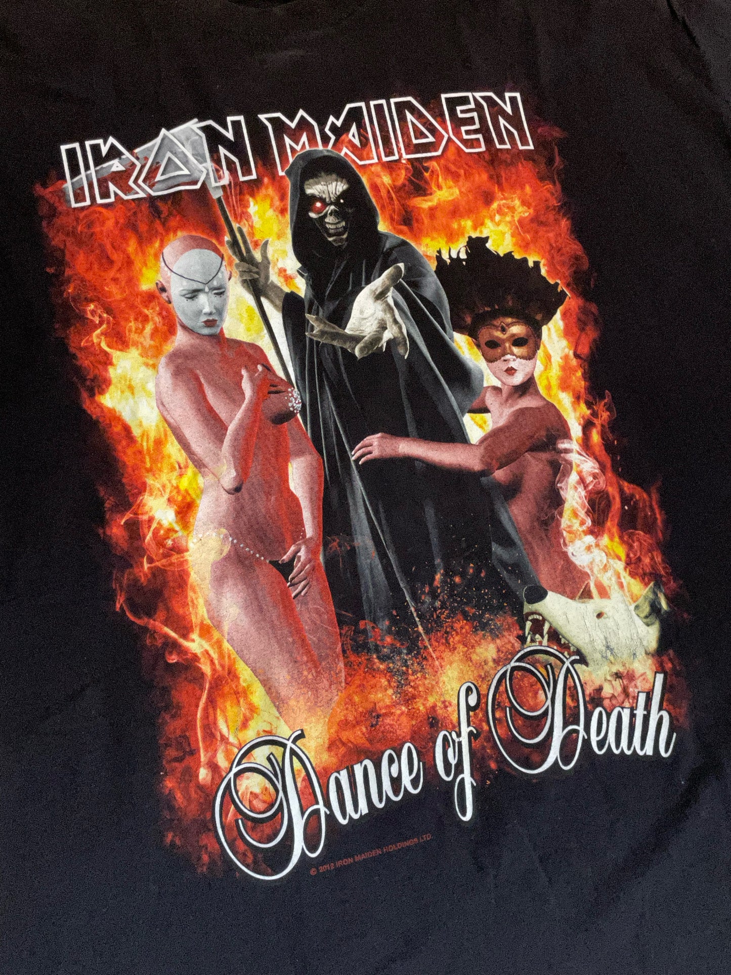 IRON MAIDEN "DANCE OF DEATH" 2012 MUSIC BAND T-SHIRT  SZ: XXL