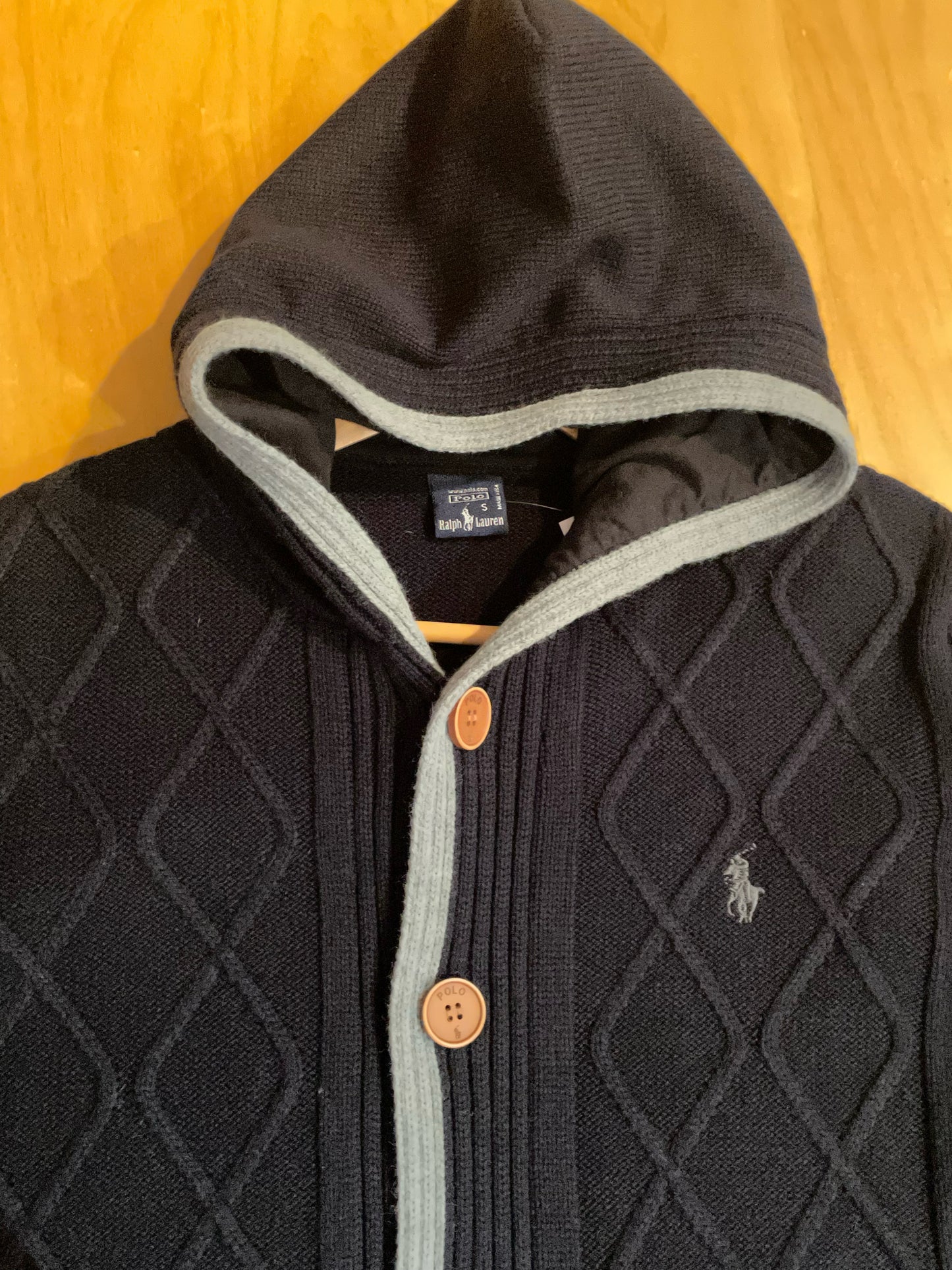 RALPH LAUREN MADE IN USA KNIT CARDIGAN JACKET  SZ: S