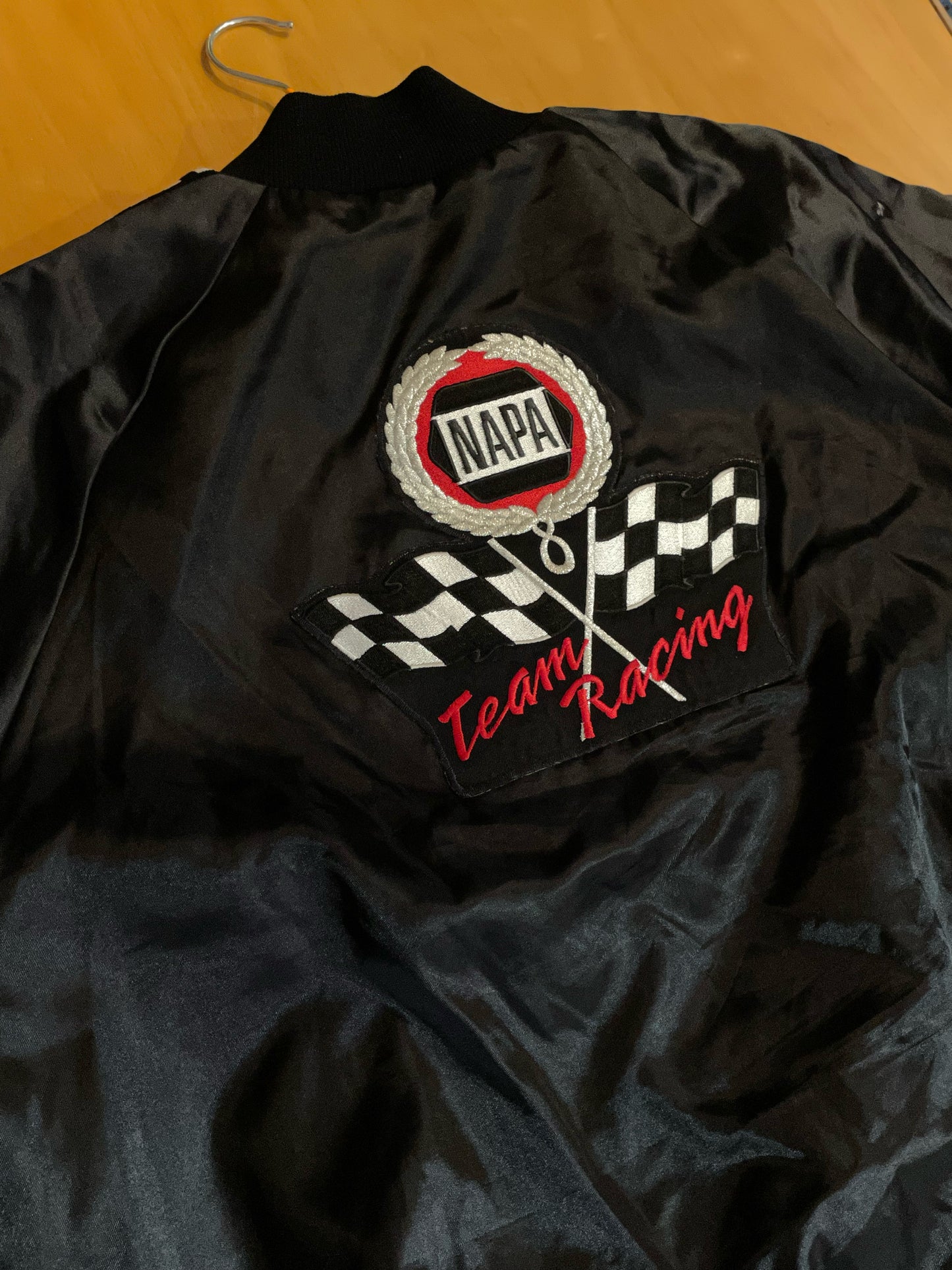 VINTAGE NAPA TEAM RACING MADE IN USA SATIN JACKET  SZ: L