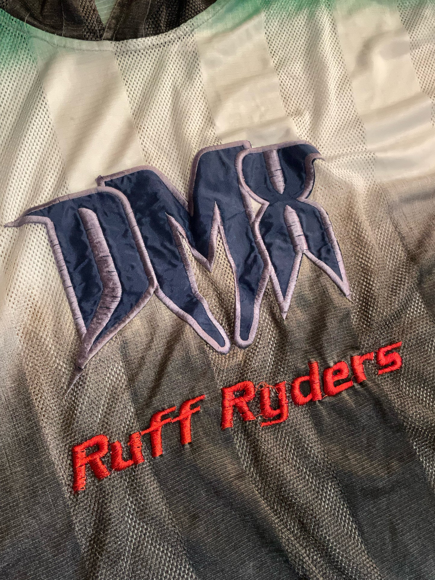 VINTAGE 90s RUFF RYDERS DMX HOODIE JERSEY T-SHIRT  SZ: L/XL