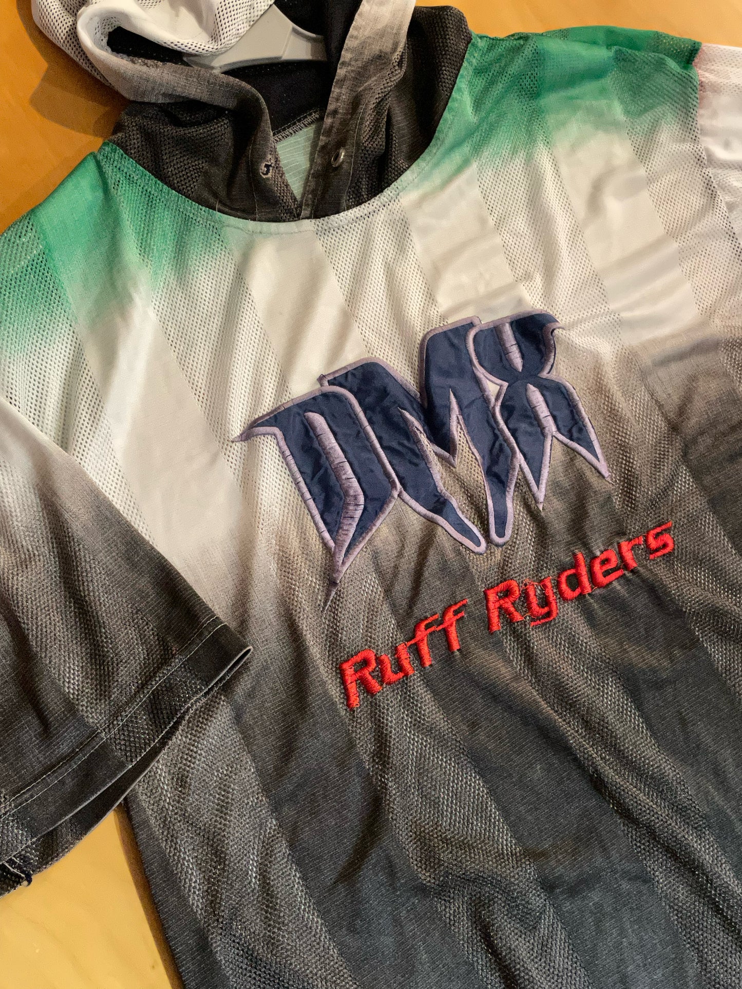 VINTAGE 90s RUFF RYDERS DMX HOODIE JERSEY T-SHIRT  SZ: L/XL