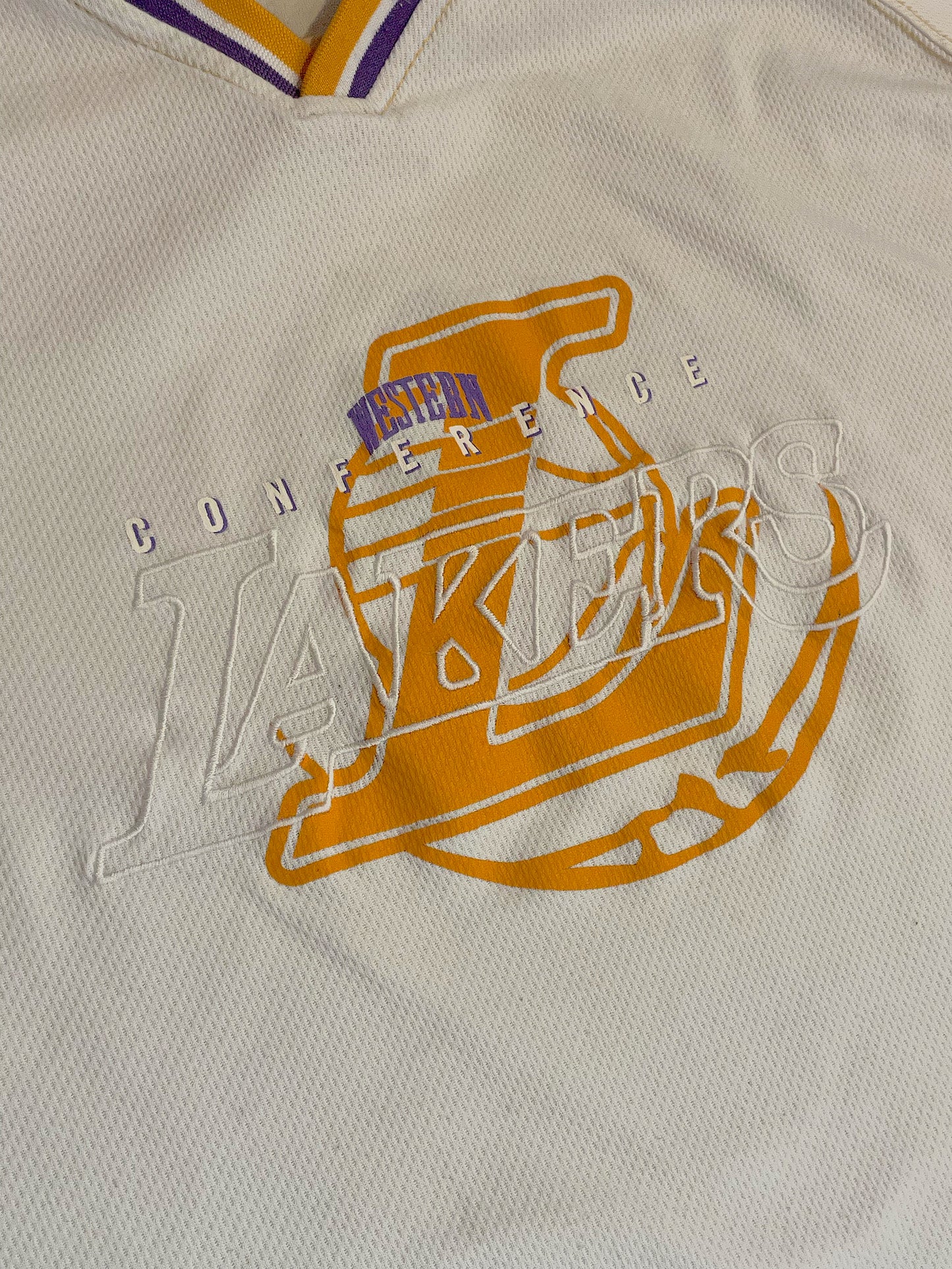 VINTAGE 00s CHAMPION L.A. LAKERS WESTERN CONFERENCE WARMUP SHIRT  SZ: M