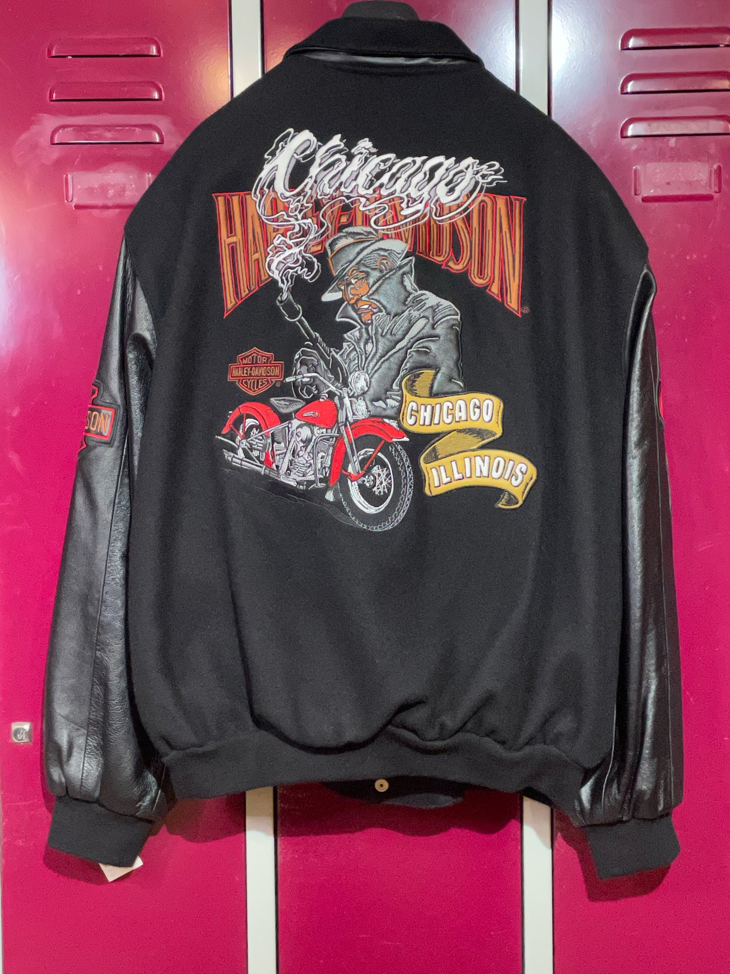 HARLEY DAVIDSON BY JEFF HAMILTON CHICAGO ILLINOIS VARSITY JACKET SZ: XXL