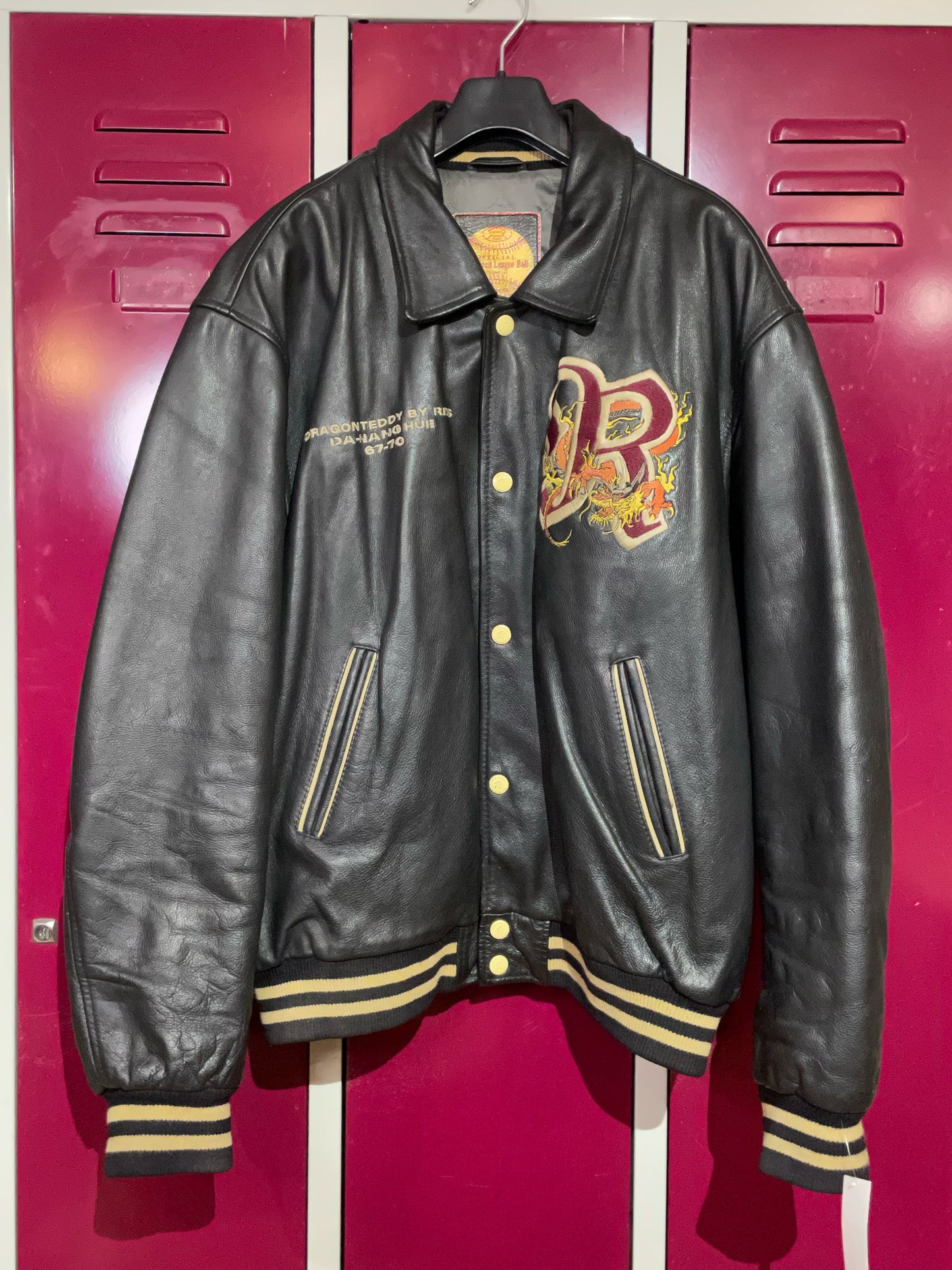 REDSKINS DRAGON TEDDY CLASSIC LEATHER VARSITY JACKET SZ: XXXL