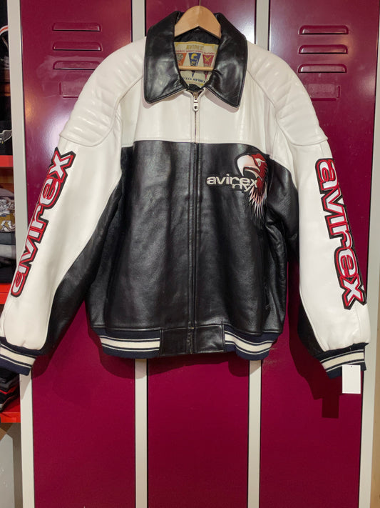AVIREX EAGLE LEATHER JACKET SZ: XL