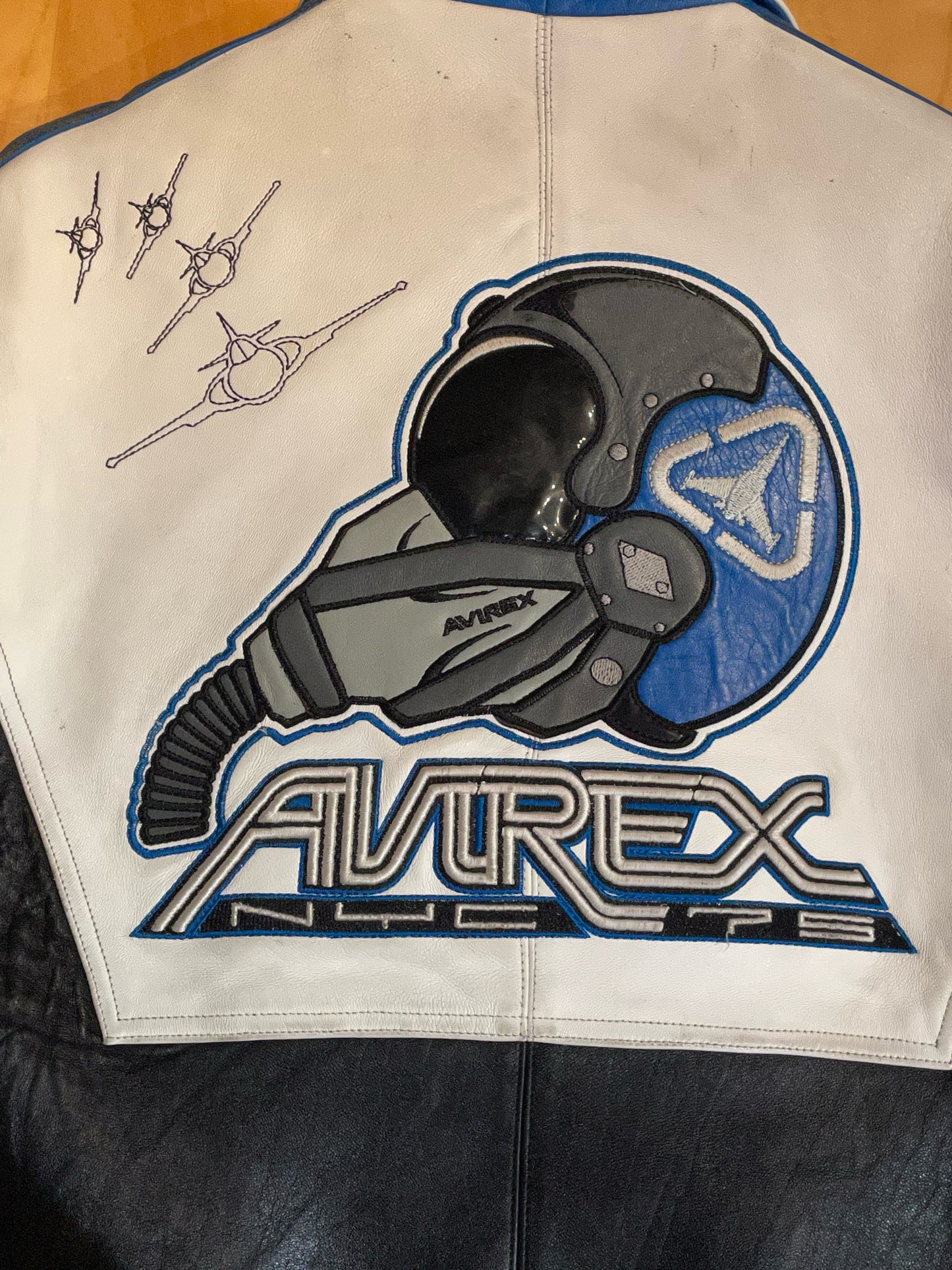 AVIREX NYC75 FIGHTER JET LEATHER JACKET SZ: L