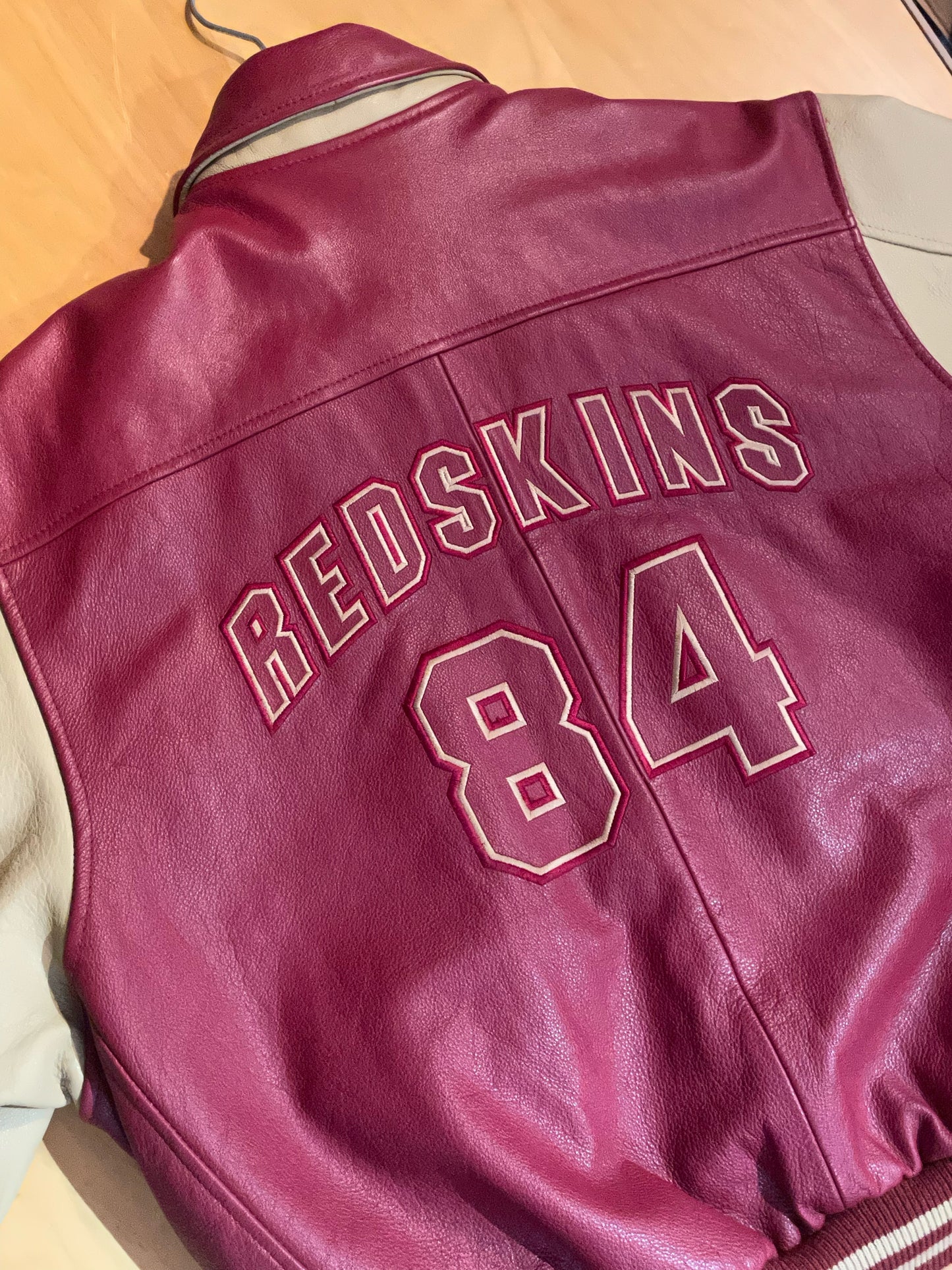 REDSKINS VARSITY LEATHER JACKET  SZ: L