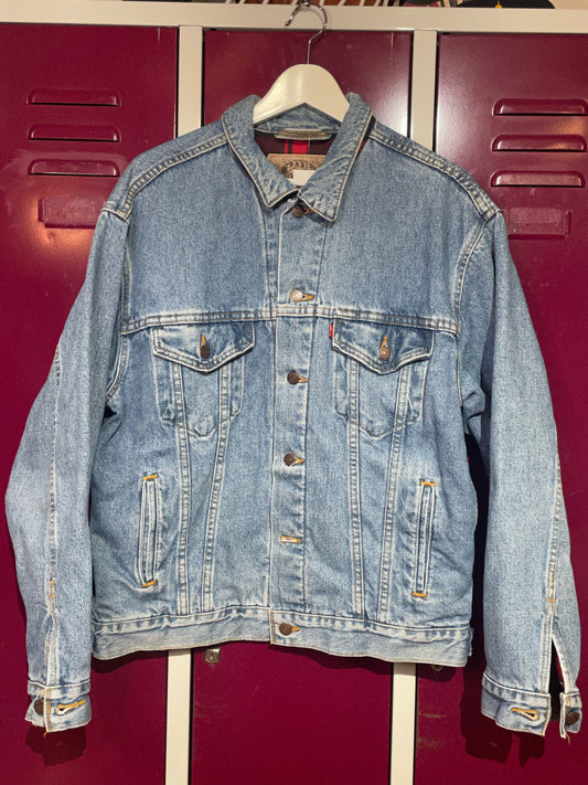 LEVI'S VINTAGE PLAID DENIM JACKET SZ: M