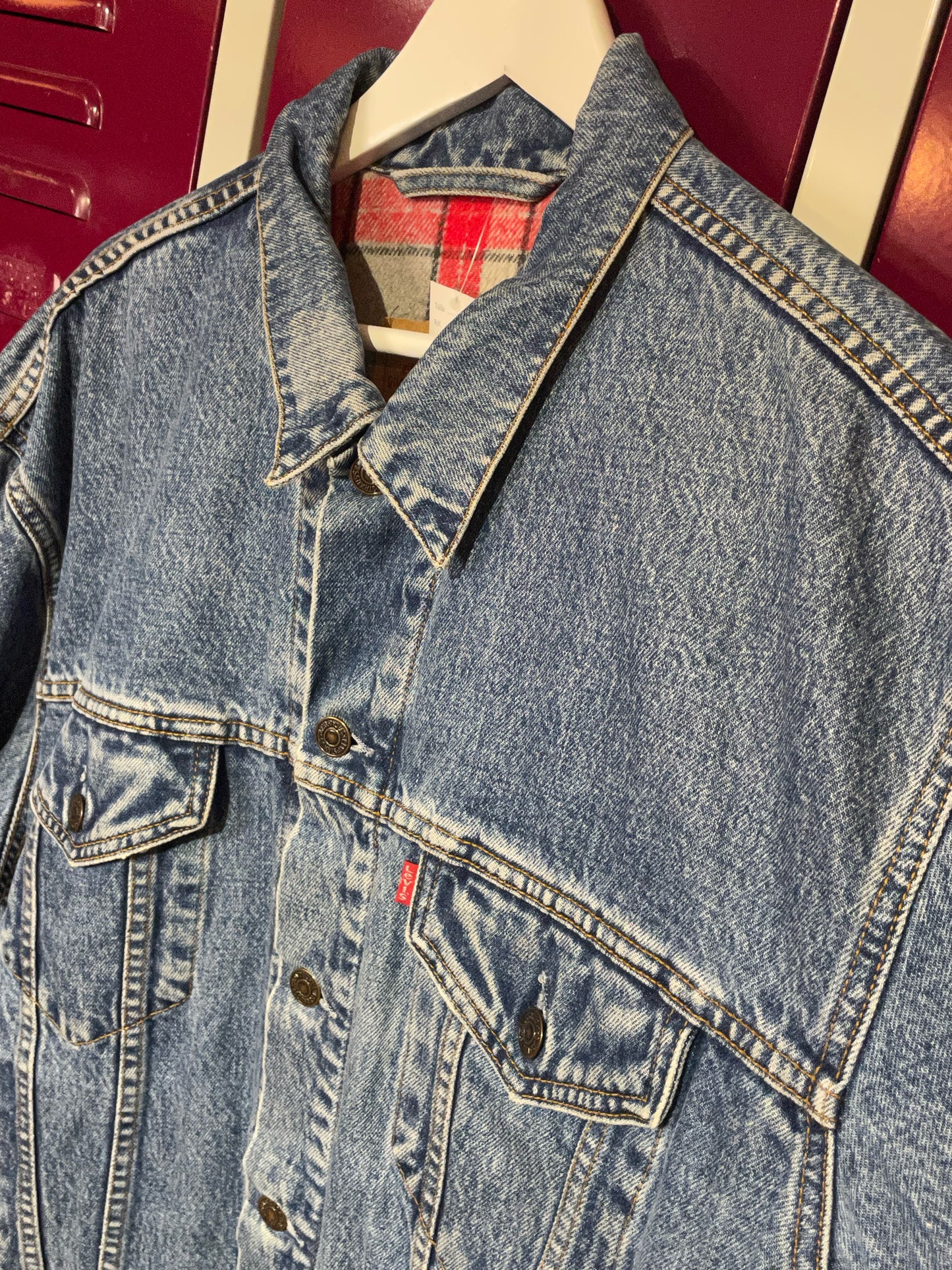 LEVI'S VINTAGE PLAID DENIM JACKET SZ: XL