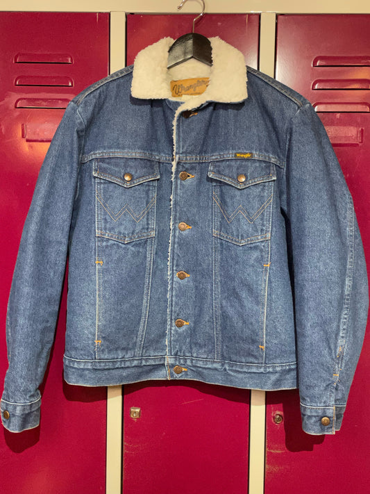 WRANGLER VINTAGE SHERPA DENIM JACKET SZ: S