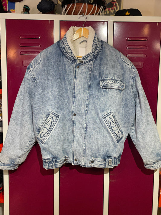 PICDOR VINTAGE SHERPA DENIM JACKET SZ: M