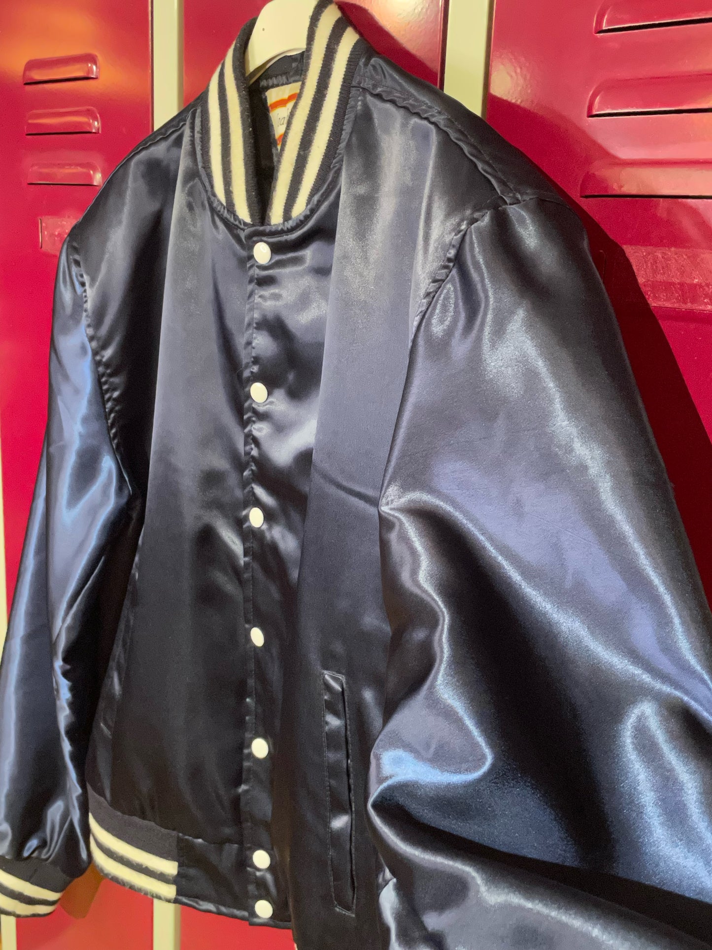 LEATHER HAUS VINTAGE COLLEGE SATIN JACKET SZ: M