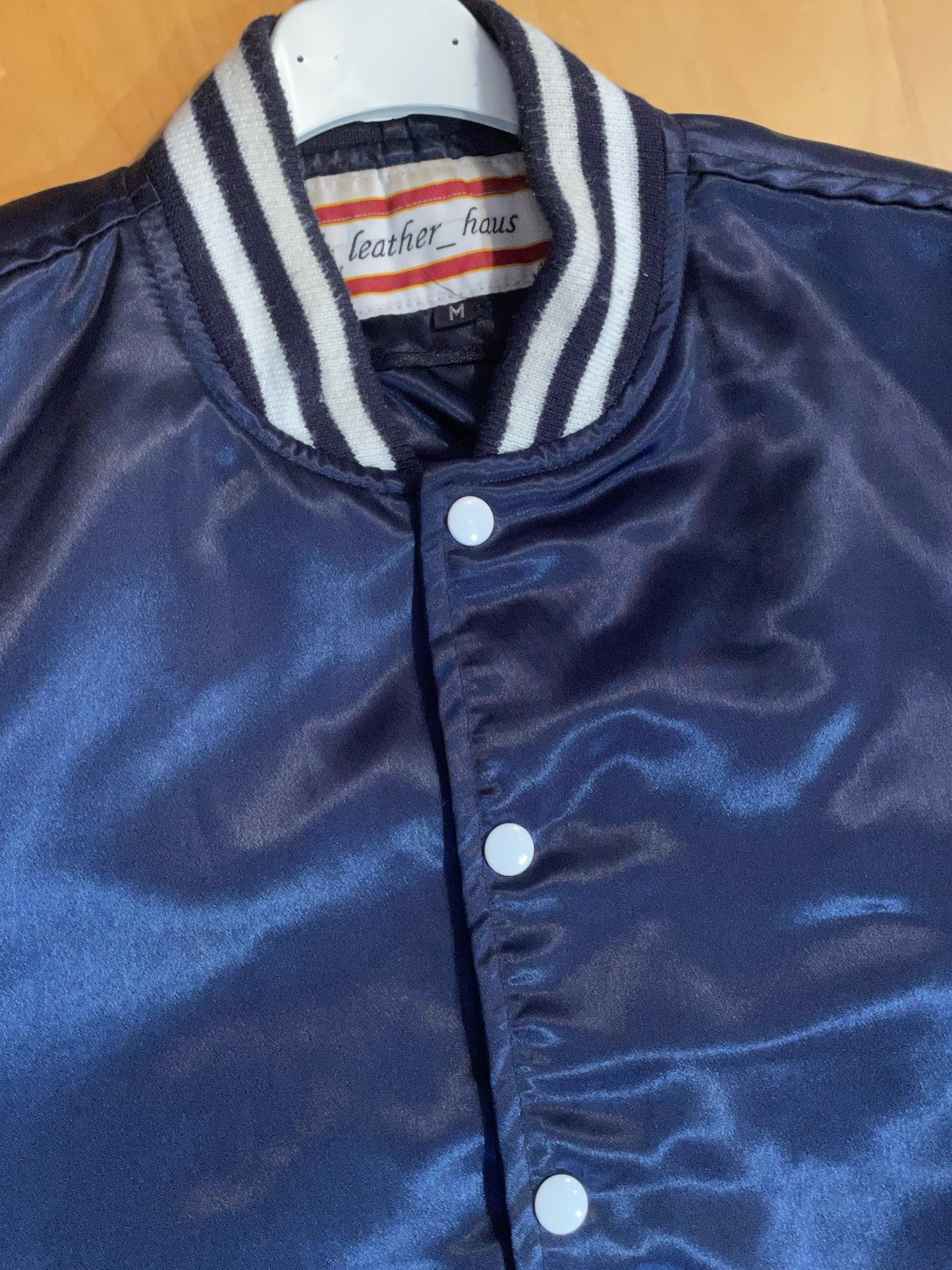 LEATHER HAUS VINTAGE COLLEGE SATIN JACKET SZ: M