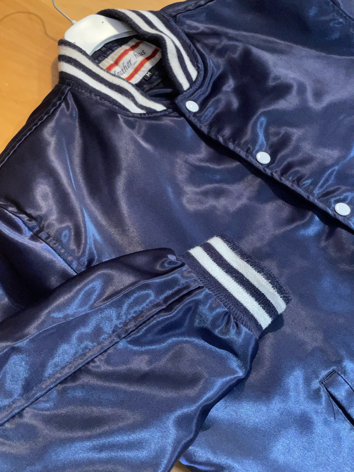 LEATHER HAUS VINTAGE COLLEGE SATIN JACKET SZ: M