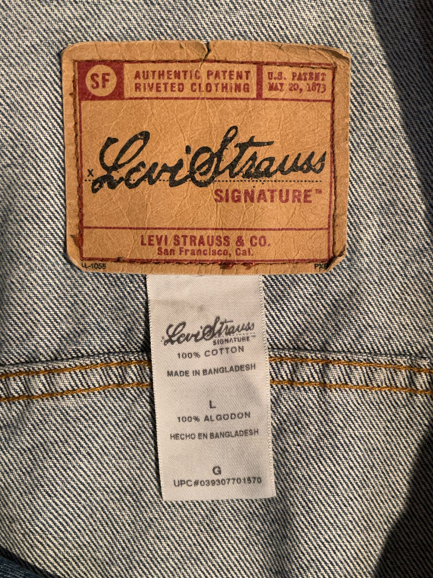 LEVI'S SIGNATURE VINTAGE DENIM JACKET  SZ: L