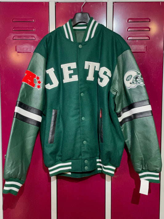 REVERSIBLE NEW YORK JETS NFL GIII VARSITY JACKET  SZ: L