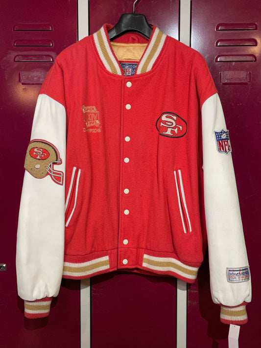 CAMPRI TEAMLINE SAN FRANCISCO 49ERS VINTAGE VARSITY JACKET  SZ: L