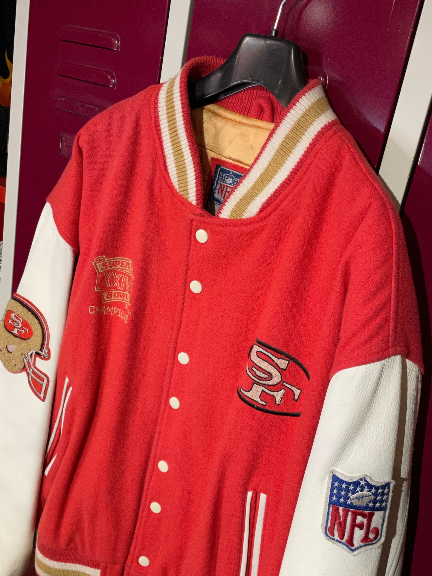 CAMPRI TEAMLINE SAN FRANCISCO 49ERS VINTAGE VARSITY JACKET  SZ: L