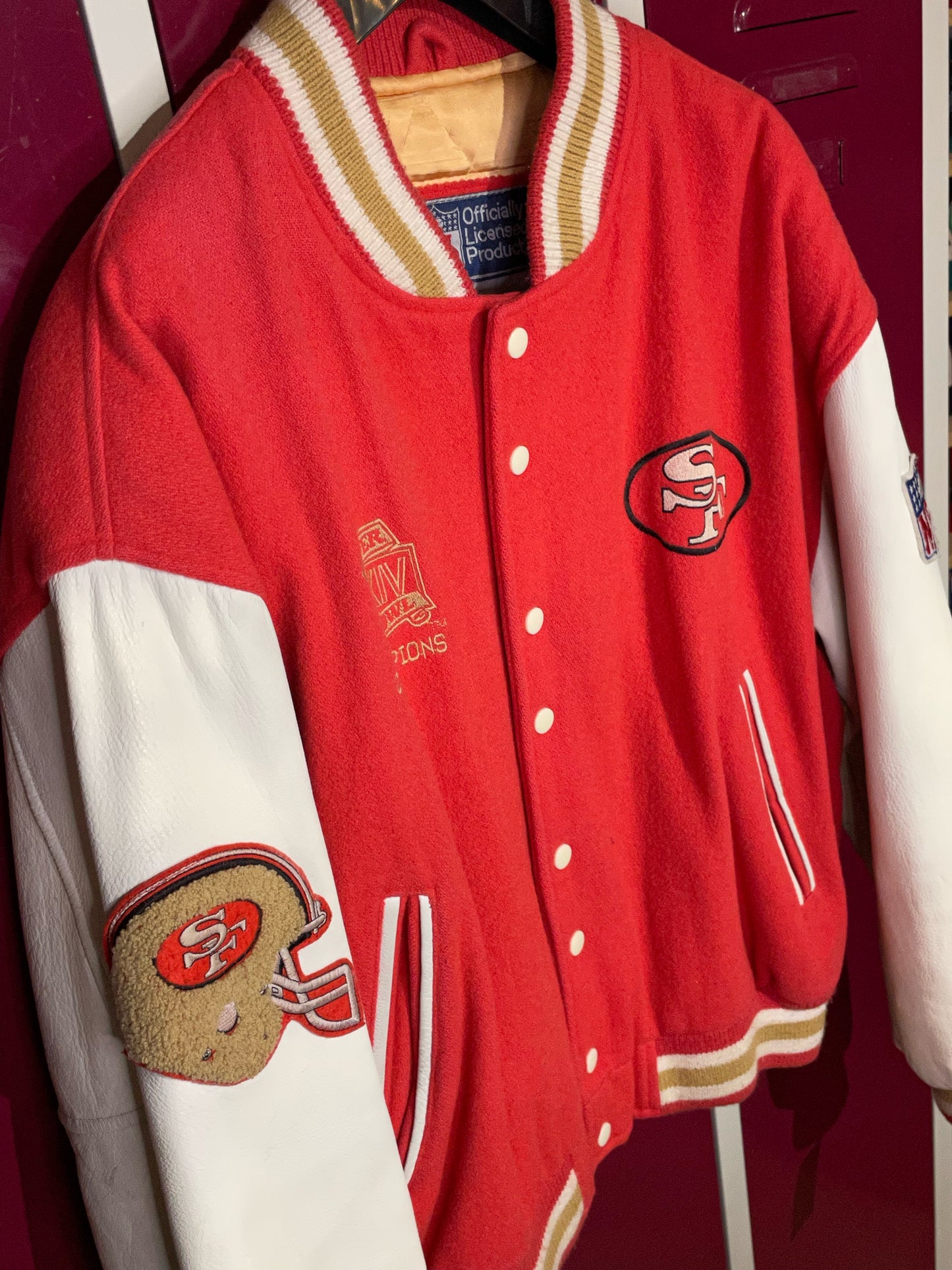 CAMPRI TEAMLINE SAN FRANCISCO 49ERS VINTAGE VARSITY JACKET  SZ: L