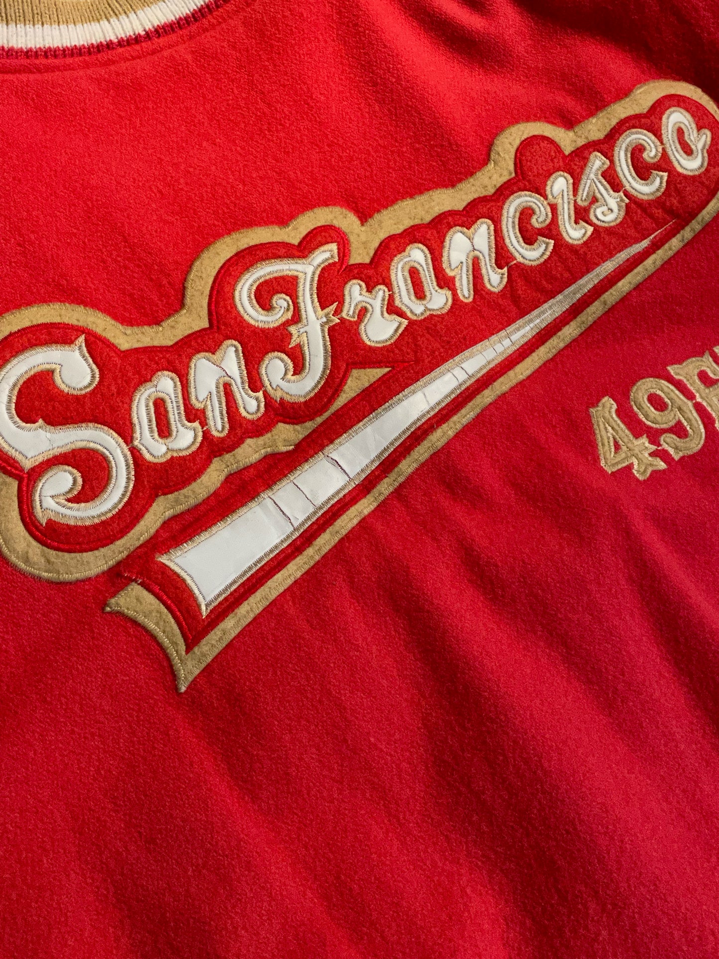 CAMPRI TEAMLINE SAN FRANCISCO 49ERS VINTAGE VARSITY JACKET  SZ: L