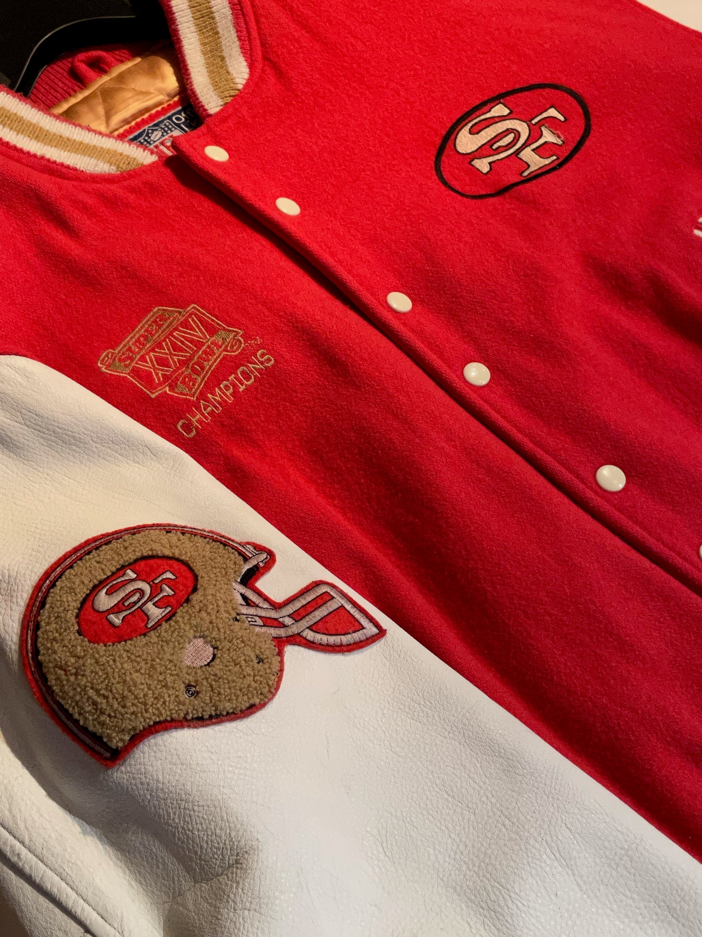 CAMPRI TEAMLINE SAN FRANCISCO 49ERS VINTAGE VARSITY JACKET  SZ: L