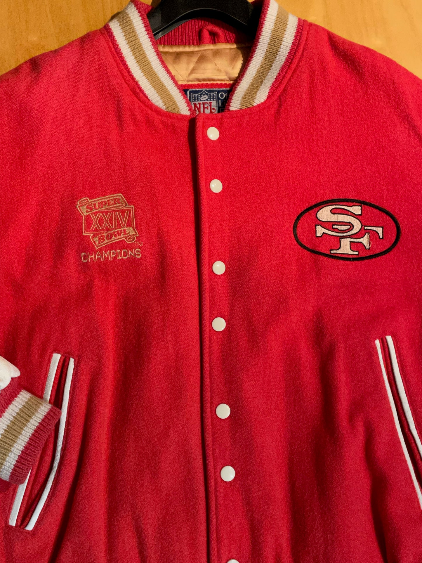 CAMPRI TEAMLINE SAN FRANCISCO 49ERS VINTAGE VARSITY JACKET  SZ: L