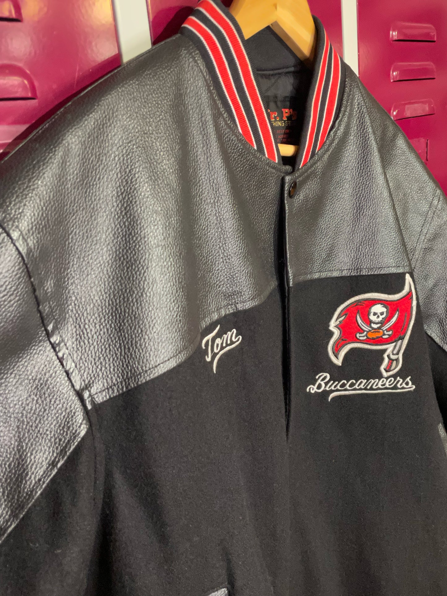 TAMPA BAY BUCCANEERS TOM BRADY MR. P'S VARSITY JACKET  SZ: L