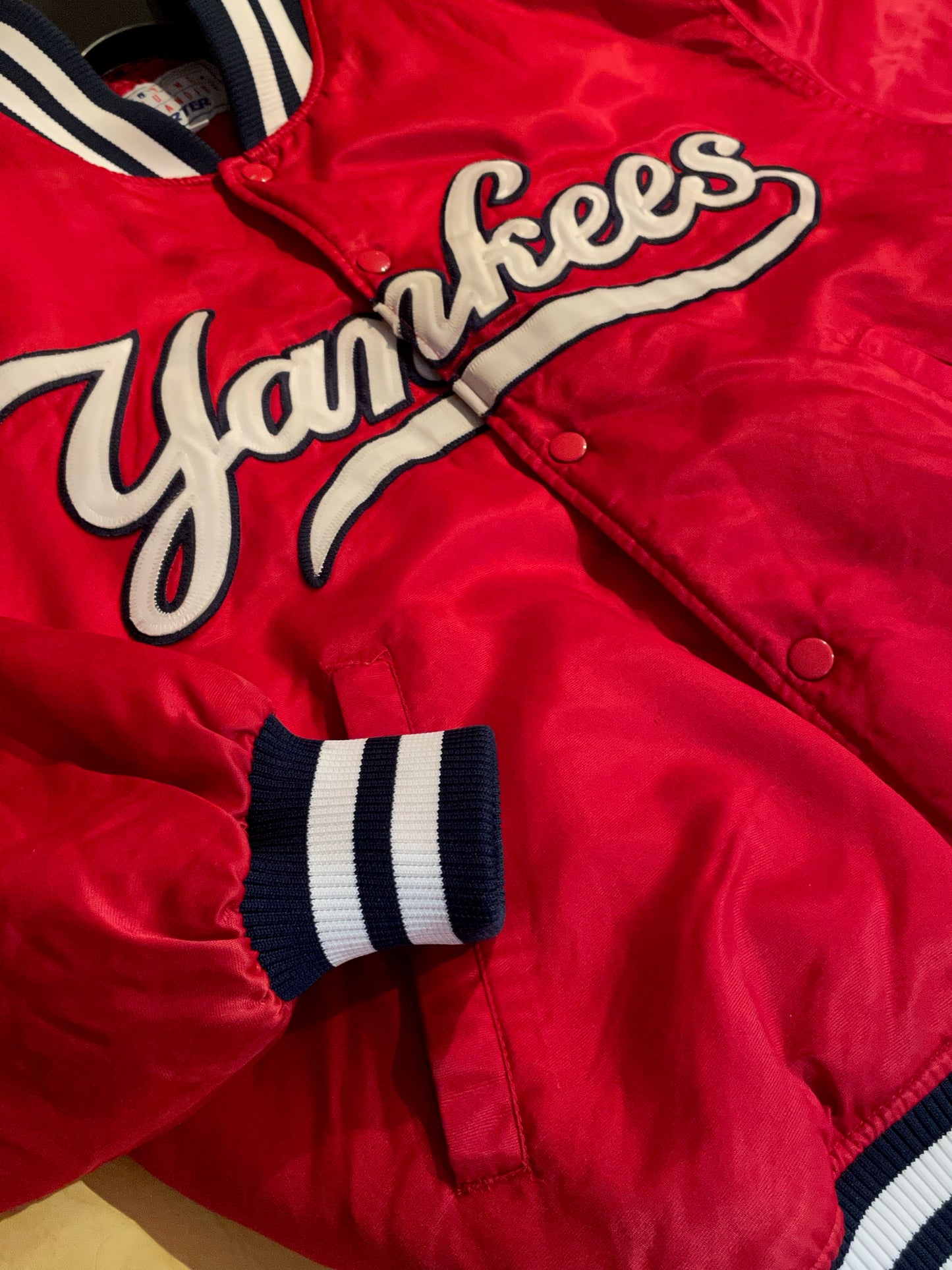 VINTAGE STARTER NEW YORK YANKEES MLB SATIN JACKET  SZ: S