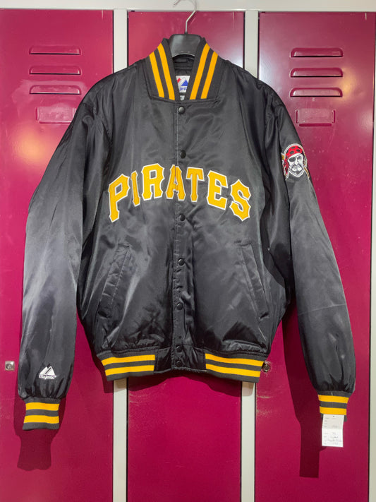 VINTAGE MAJESTIC PITTSBURGH PIRATES MLB SATIN JACKET  SZ: M