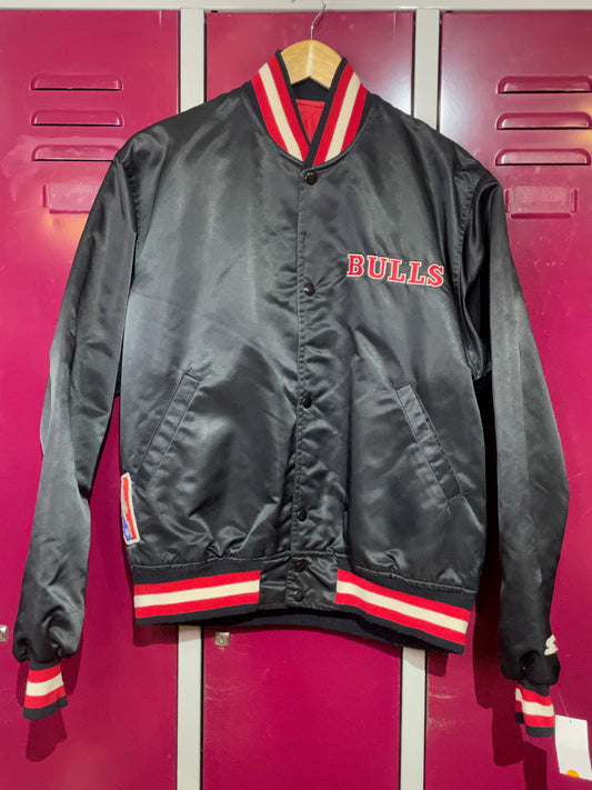 VINTAGE STARTER CHICAGO BULLS NBA SATIN JACKET  SZ: L