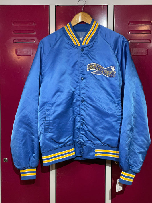 VINTAGE CHALK LINE SEATTLE MARINERS MLB SATIN JACKET  SZ: XL