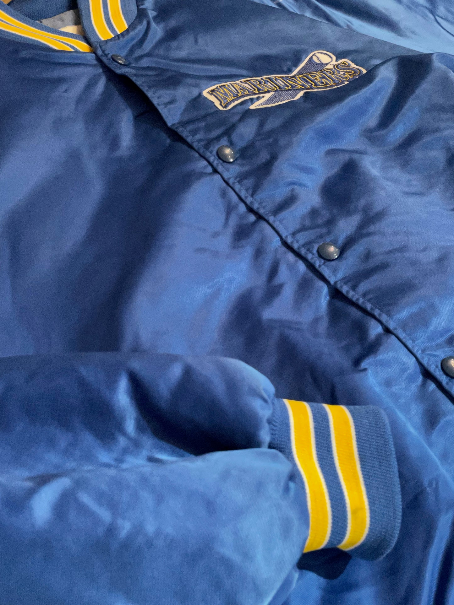 VINTAGE CHALK LINE SEATTLE MARINERS MLB SATIN JACKET  SZ: XL