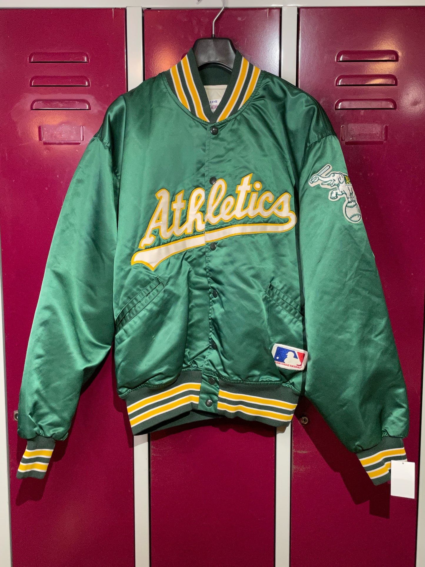 VINTAGE FELCO OAKLAND ATHLETICS MLB SATIN JACKET  SZ: XL